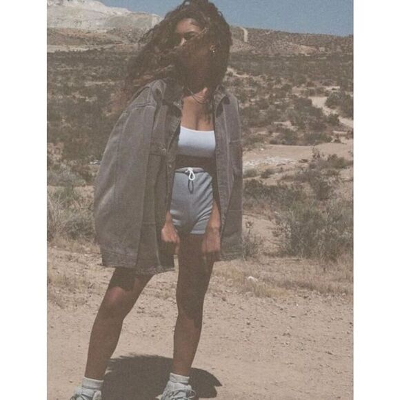Joah Brown Fitted High Rise Drawstring Shorts Sz X-Small NWT - Picture 1 of 6